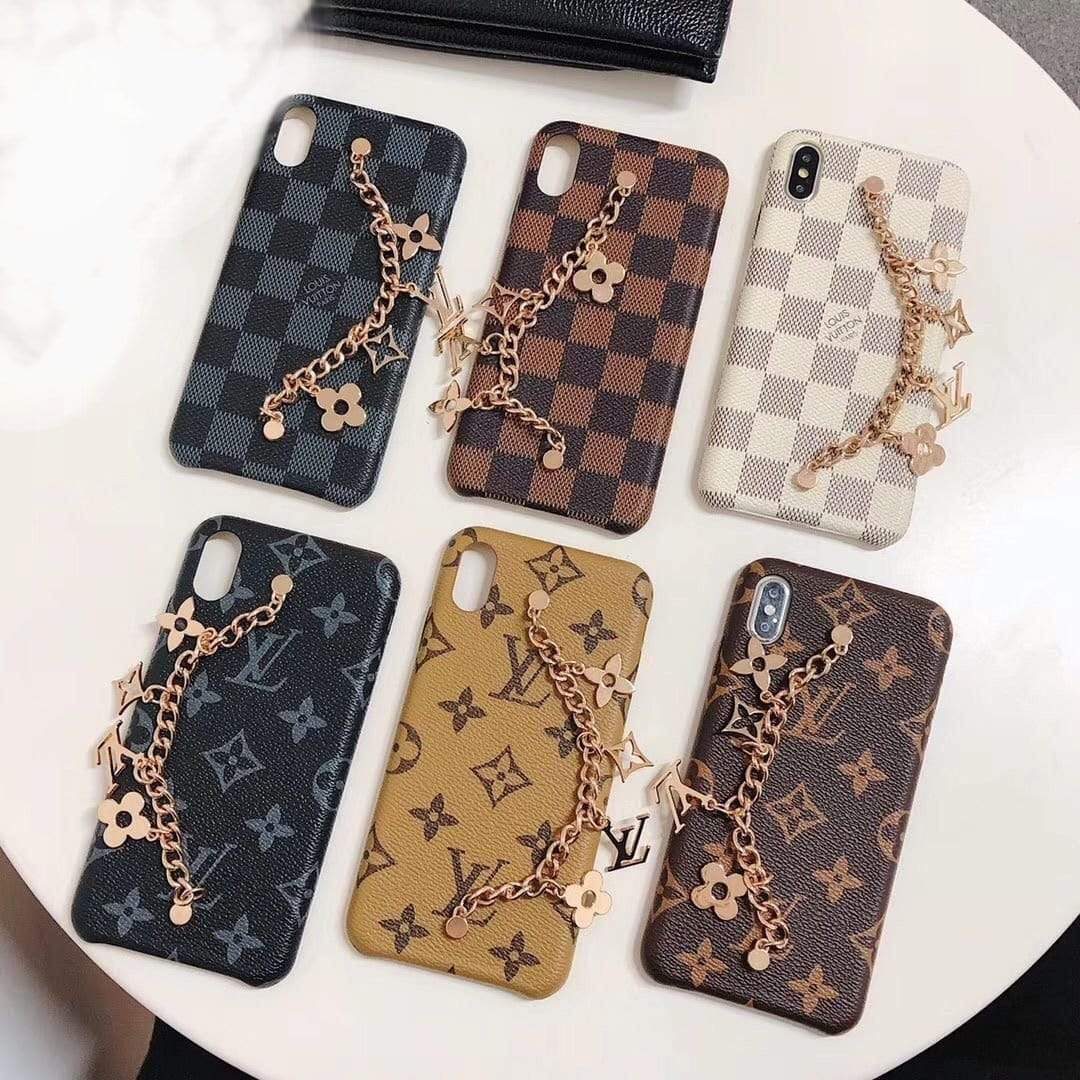 Tunde Store Louis Vuitton Leather Phone Cases With Straps for iPhone 14