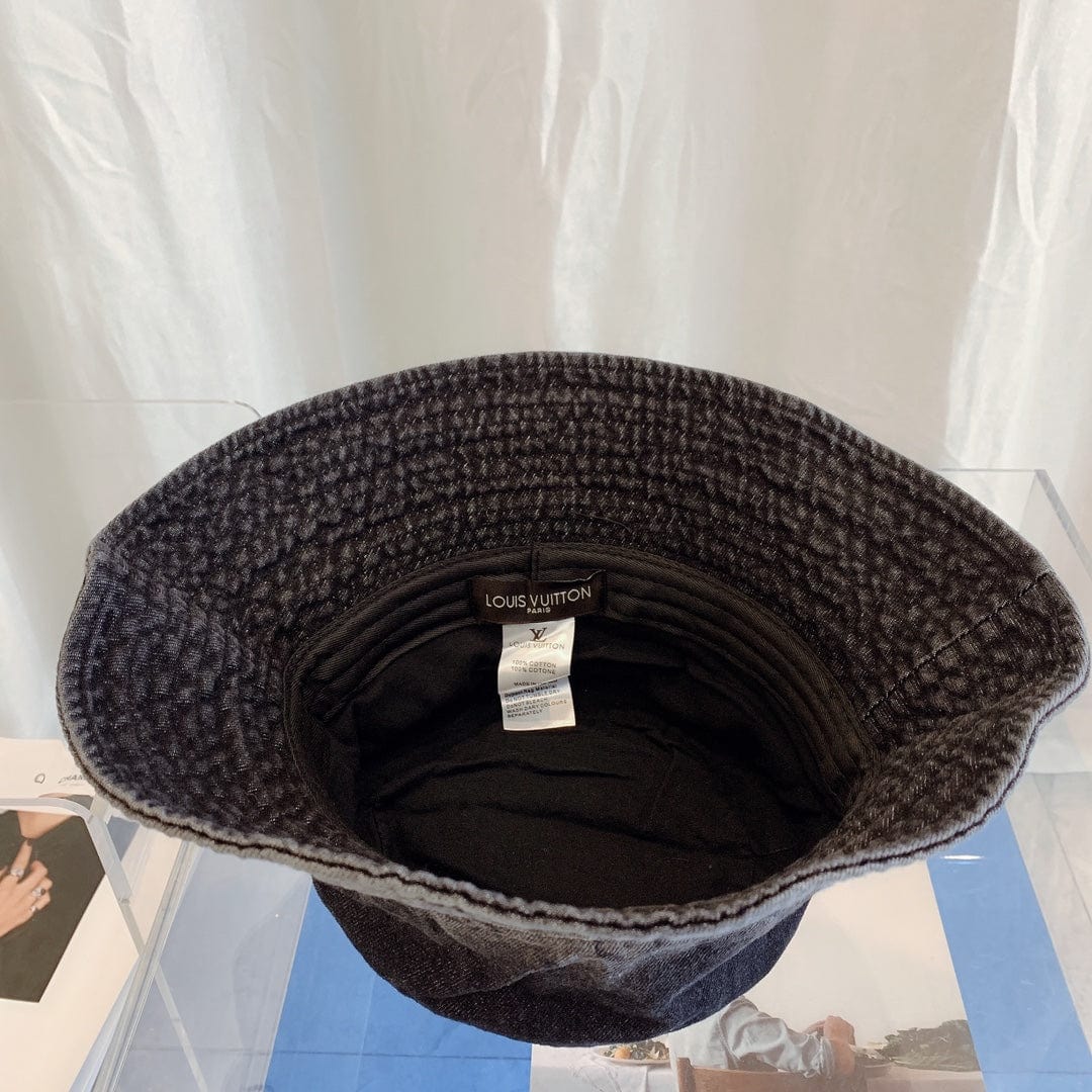 Tunde Store Louis Vuitton Monogram Black Denim Bucket Hat