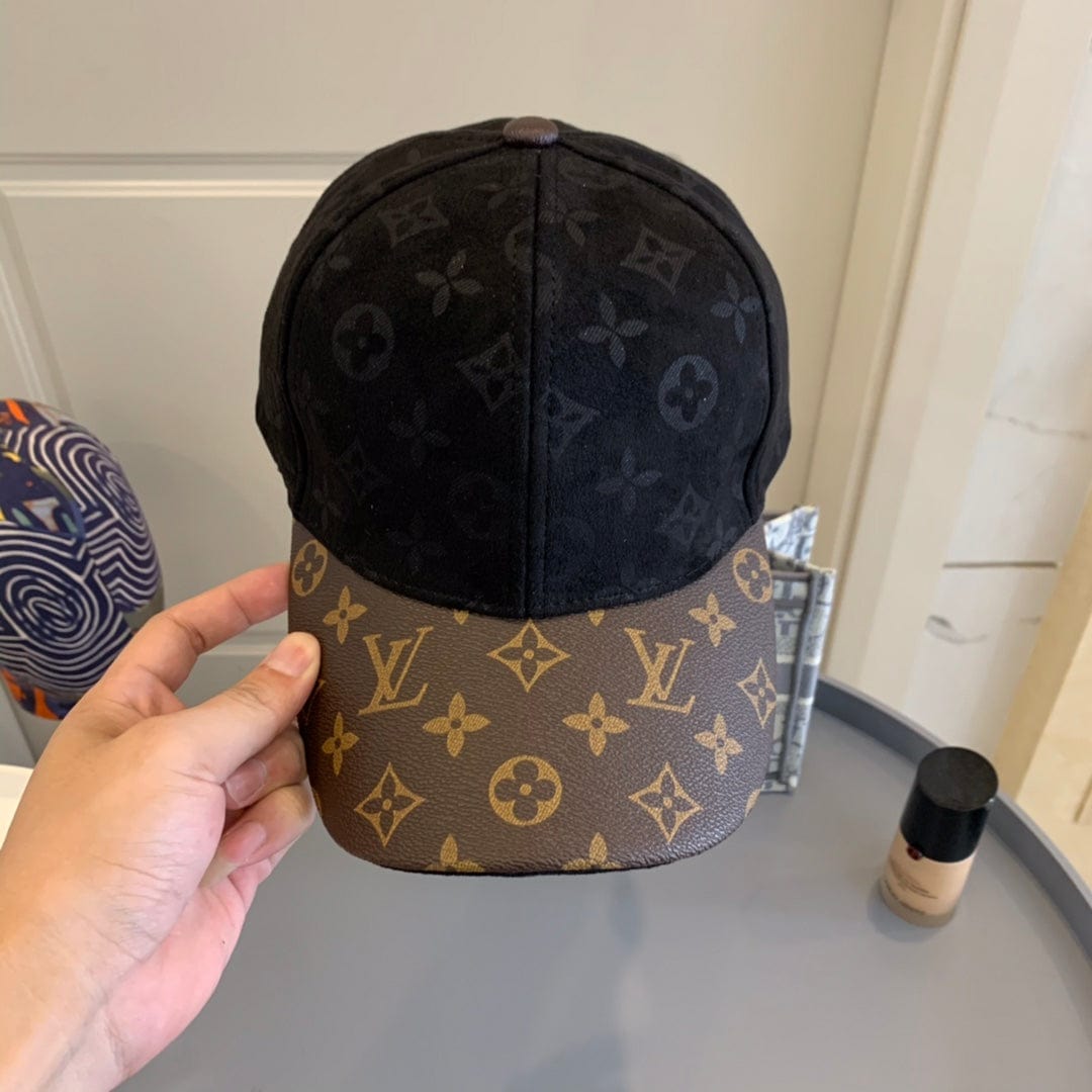 Tunde Store Louis Vuitton Monogram Black Suede & Brown Leather Cap