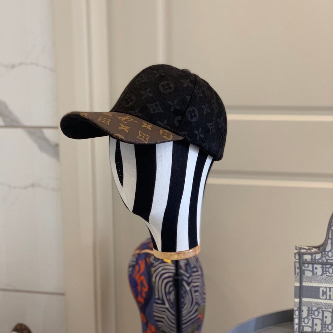 Tunde Store Louis Vuitton Monogram Black Suede & Brown Leather Cap