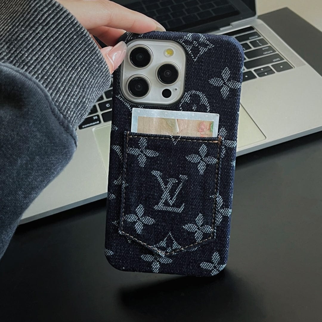 Tunde Store Louis Vuitton Monogram Denim iPhone Case with Card Holder