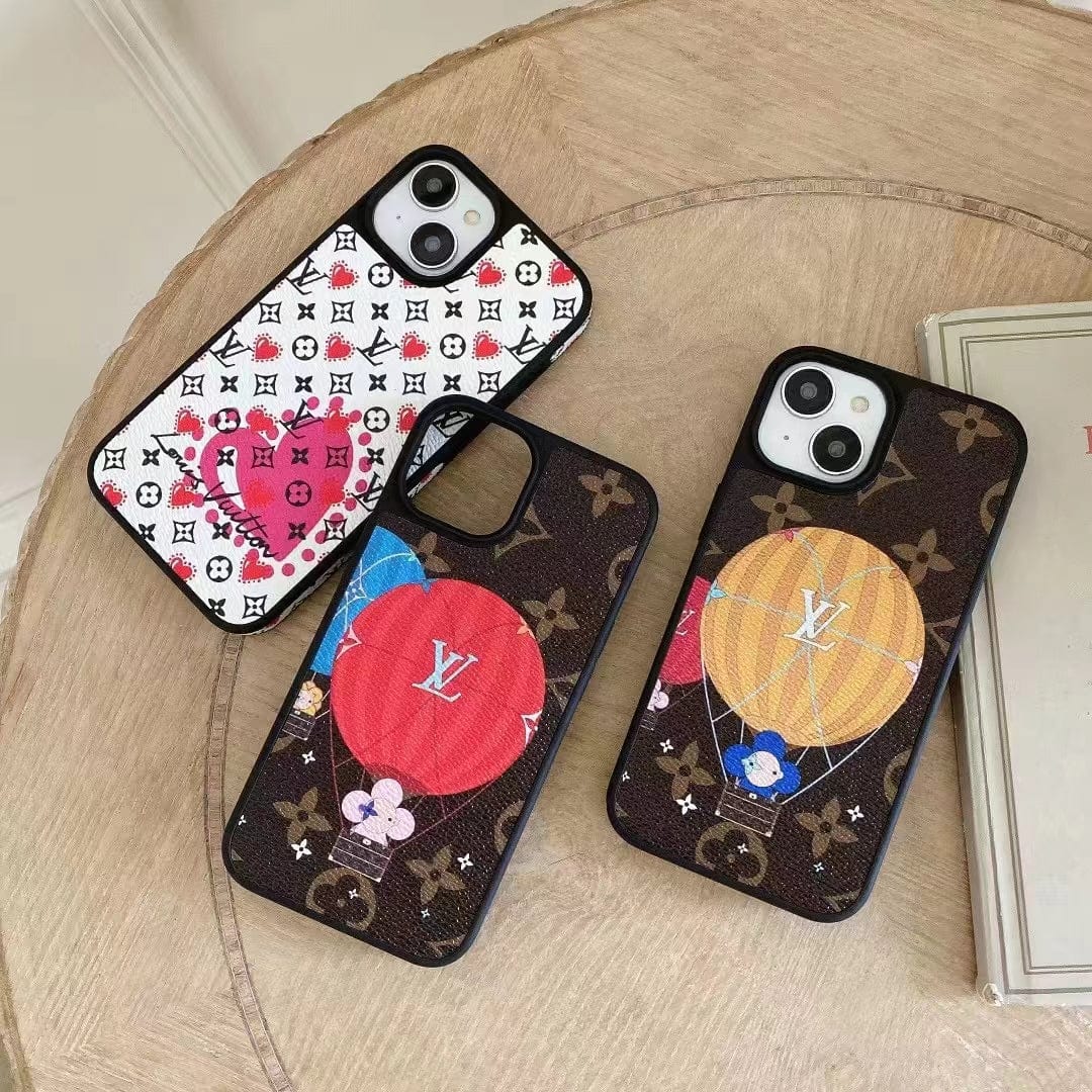 Tunde Store Louis Vuitton Monogram Hot Air Balloon and Heart Print iPhone Cases