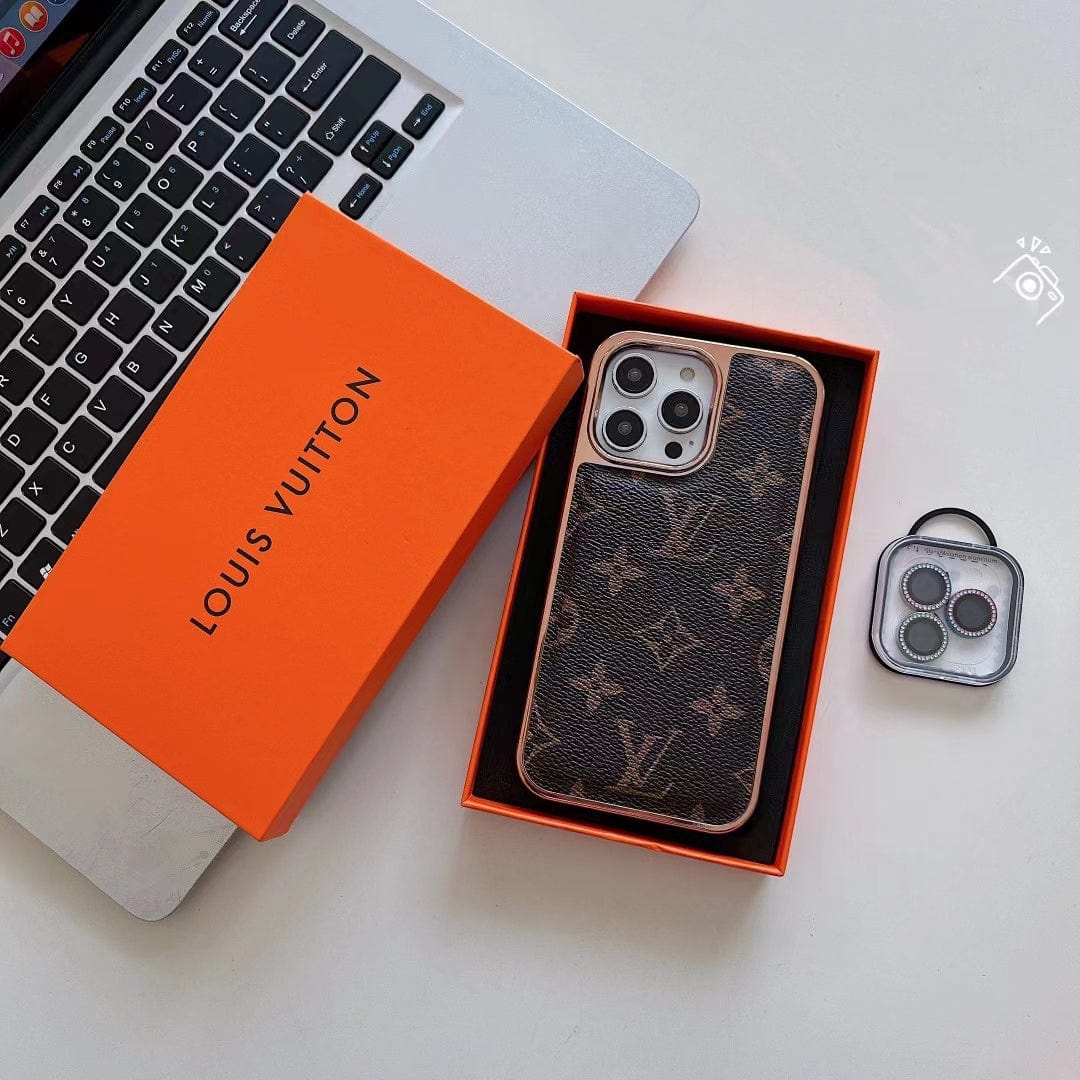 Tunde Store Louis Vuitton Monogram iPhone Cases with Rose Gold Trim - Lens Accessory Gift