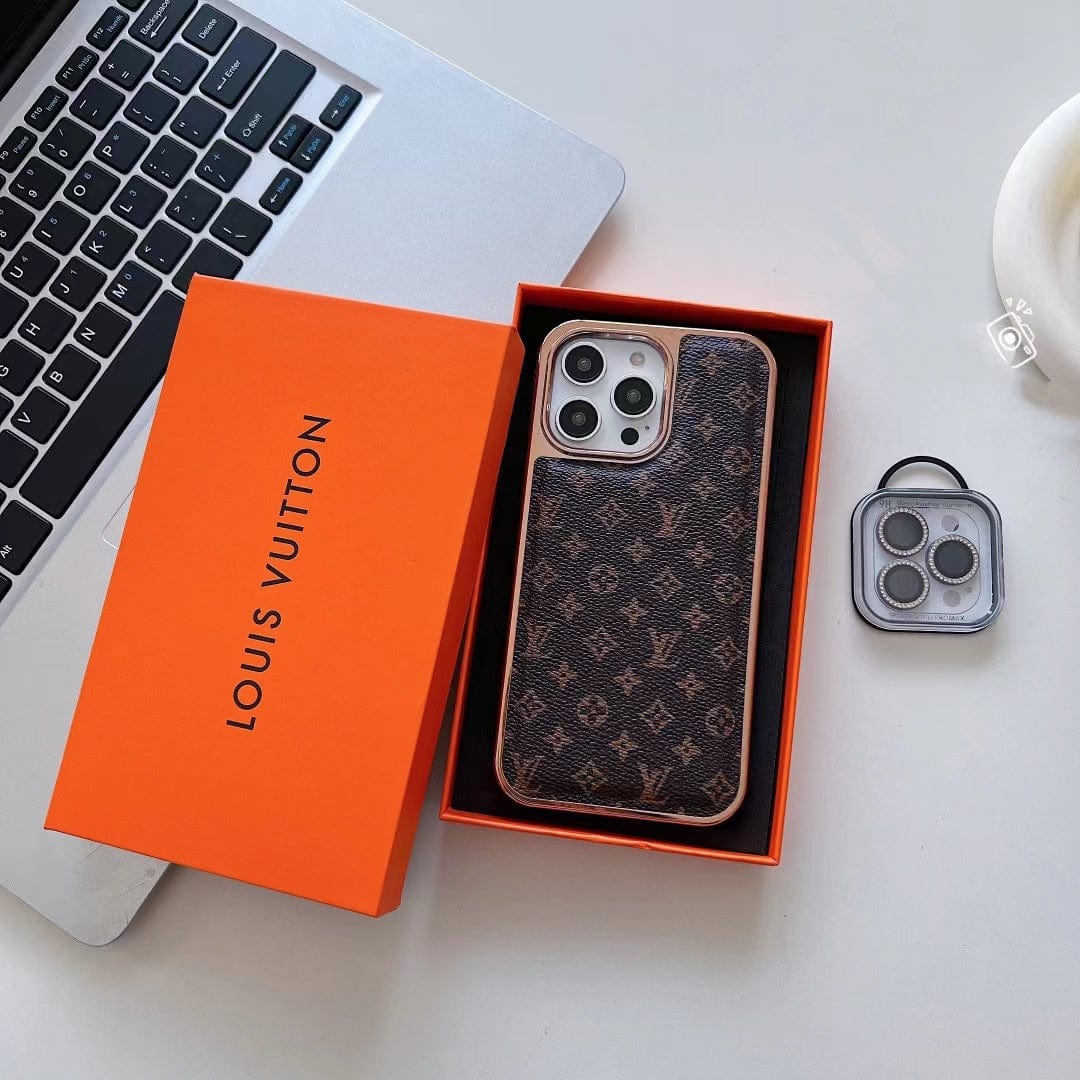 Tunde Store Louis Vuitton Monogram iPhone Cases with Rose Gold Trim - Lens Accessory Gift