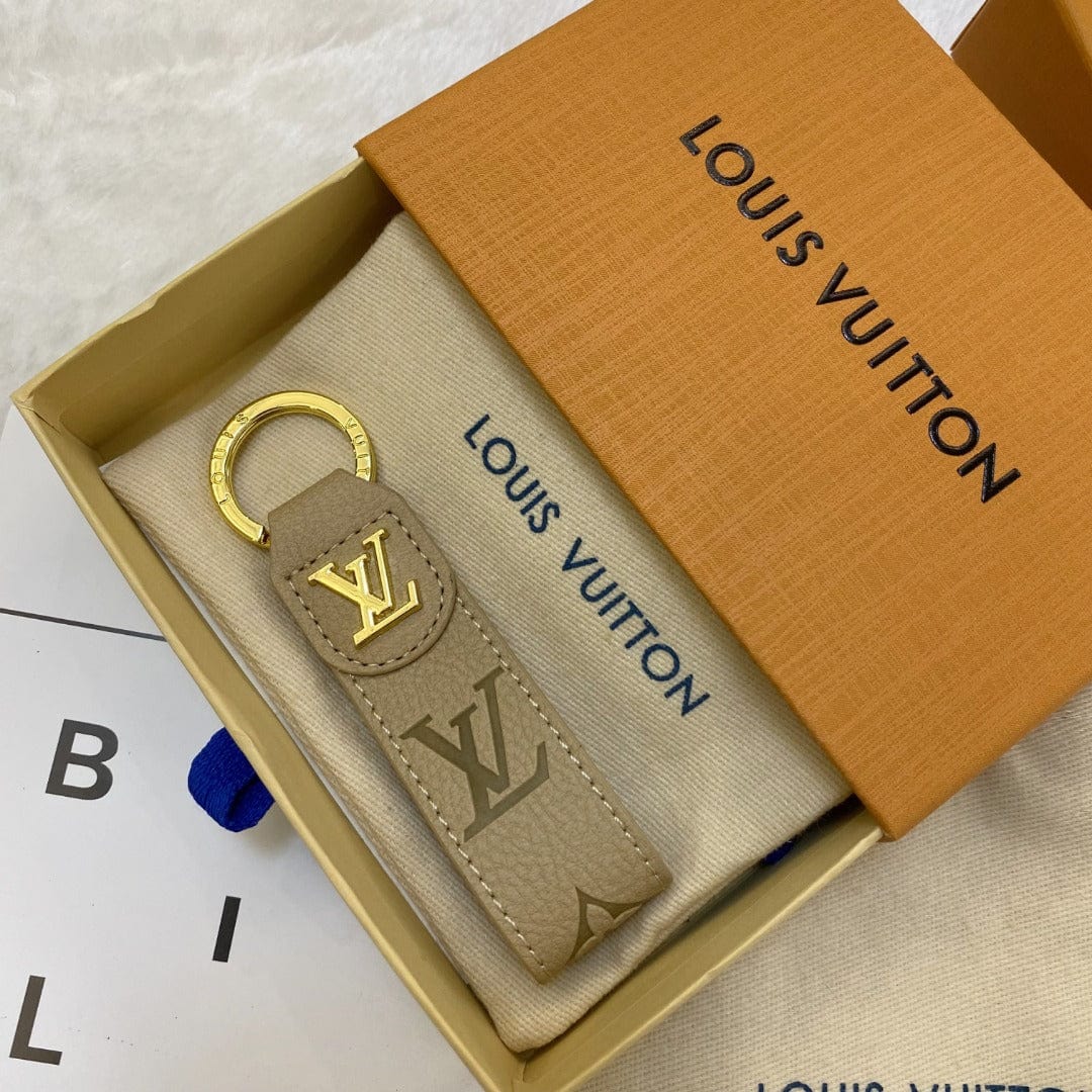 Tunde Store Louis Vuitton Monogram Leather Key Holders with Gold LV Logo | LV Keychain