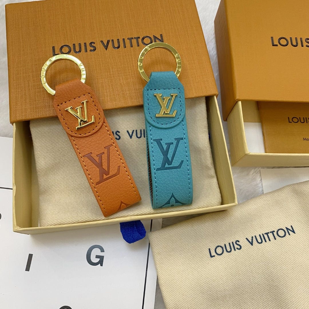 Tunde Store Louis Vuitton Monogram Leather Key Holders with Gold LV Logo | LV Keychain
