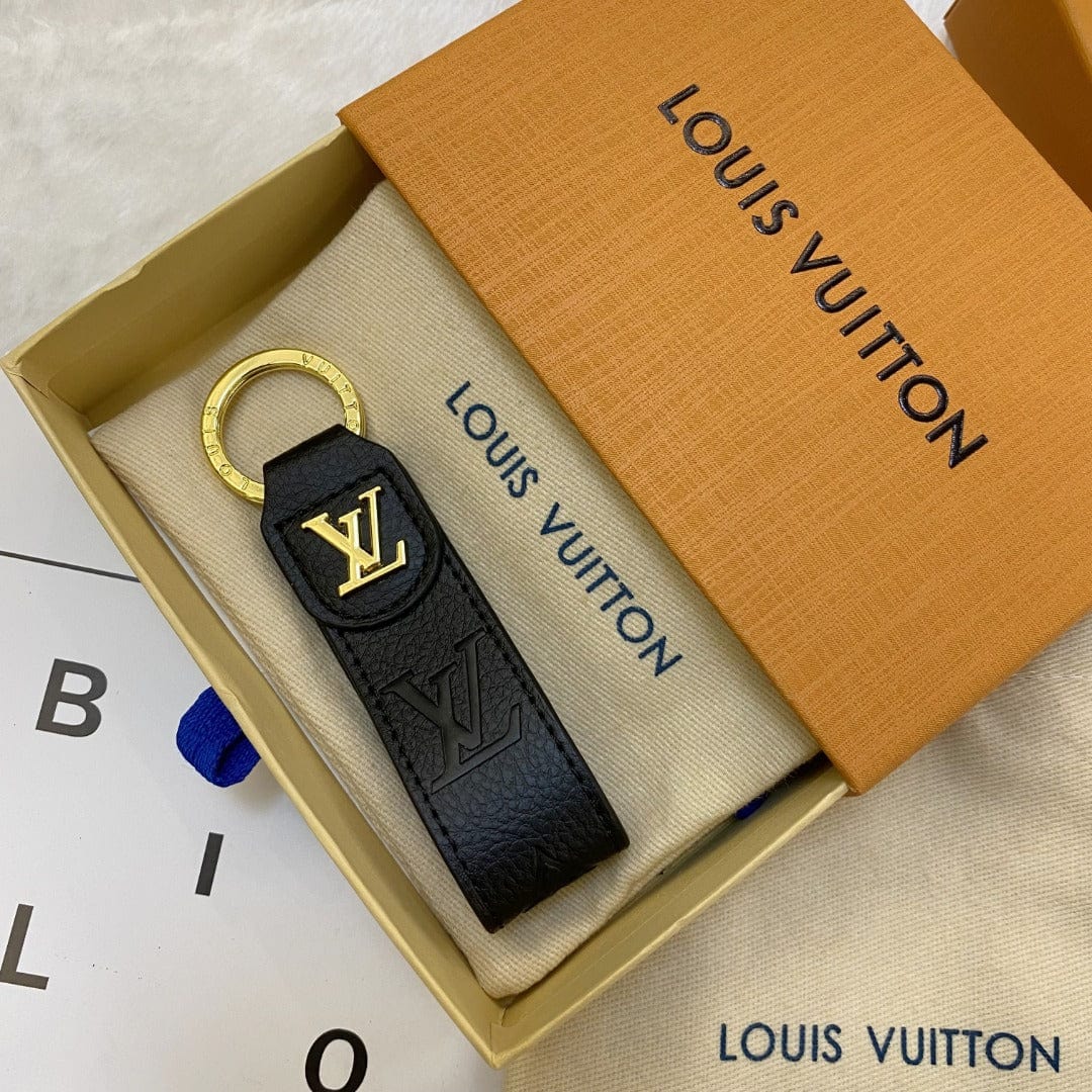 Tunde Store Louis Vuitton Monogram Leather Key Holders with Gold LV Logo | LV Keychain
