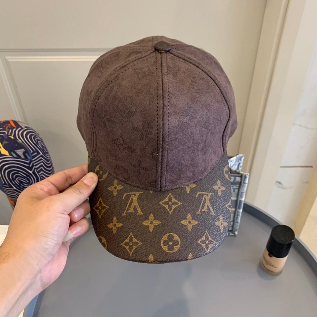 Tunde Store Louis Vuitton Monogram Suede and Canvas Cap in Brown and Black