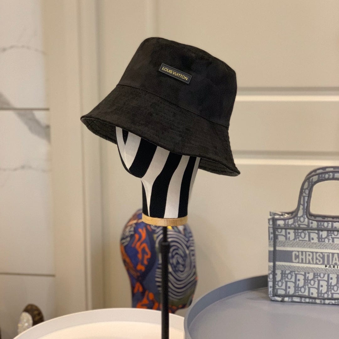Tunde Store Louis Vuitton Reversible Black Suede and Embossed Leather Bucket Hat