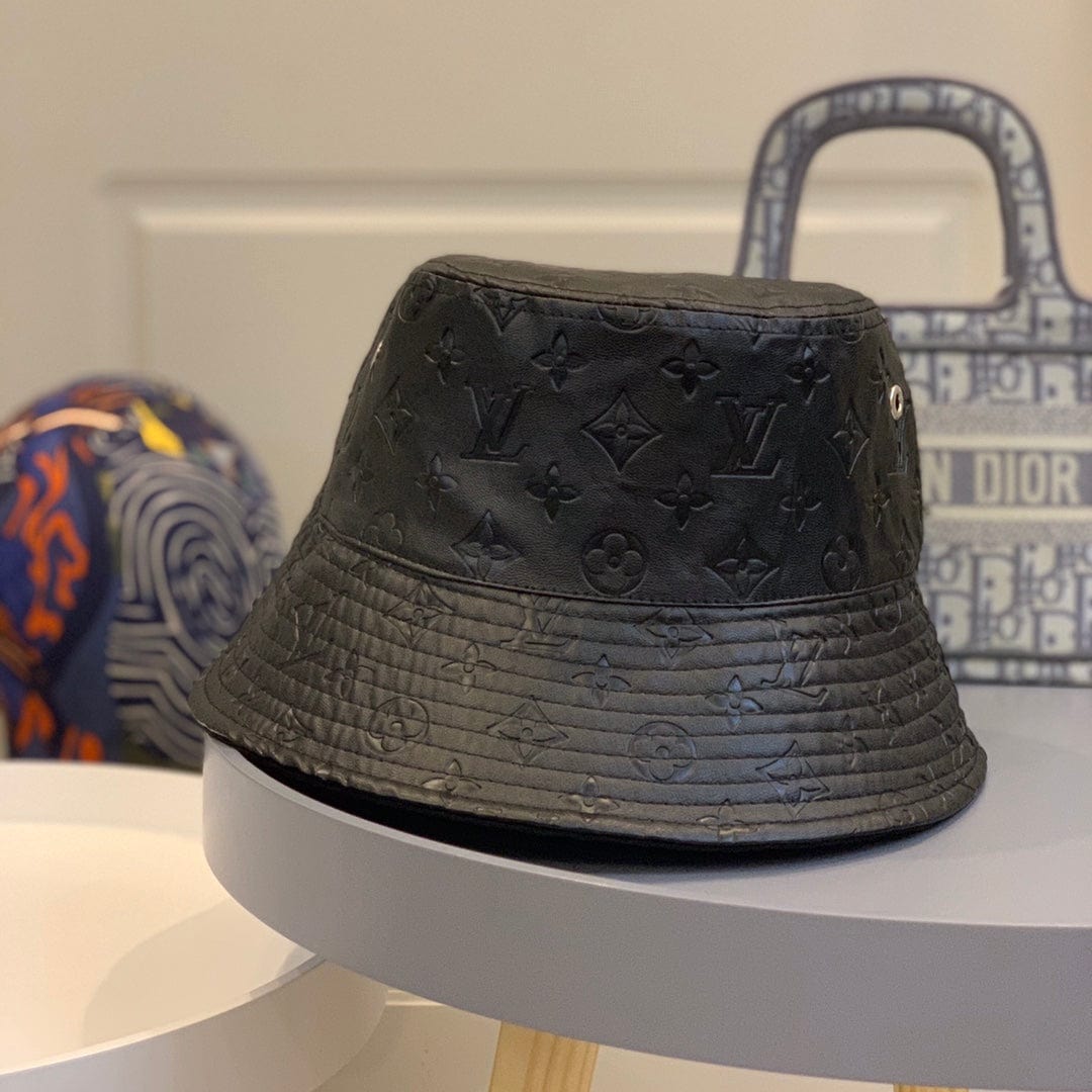 Tunde Store Louis Vuitton Reversible Black Suede and Embossed Leather Bucket Hat