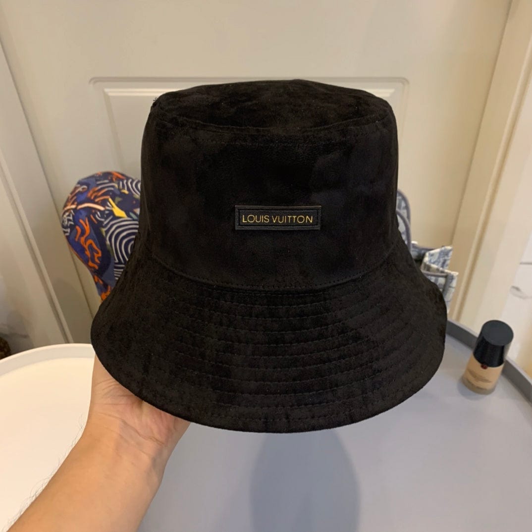 Tunde Store Louis Vuitton Reversible Black Suede and Embossed Leather Bucket Hat