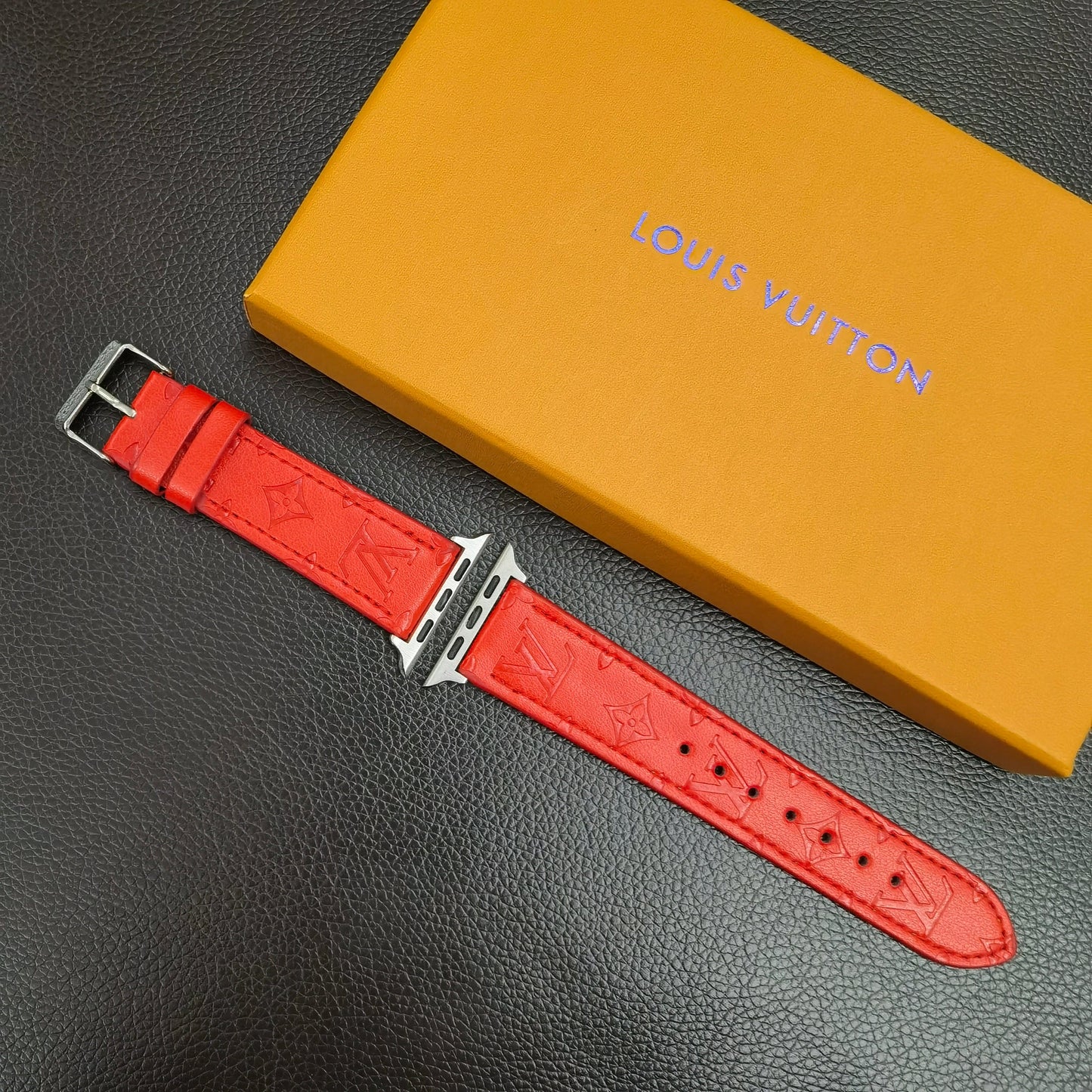 Tunde Store Louis Vuitton Textured Leather Watch Band 38/40/41/42/44/45/49 mm