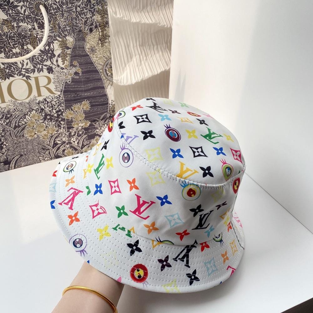 Tunde Store Louis Vuitton White Rainbow Bucket Hat for women | Women Hat
