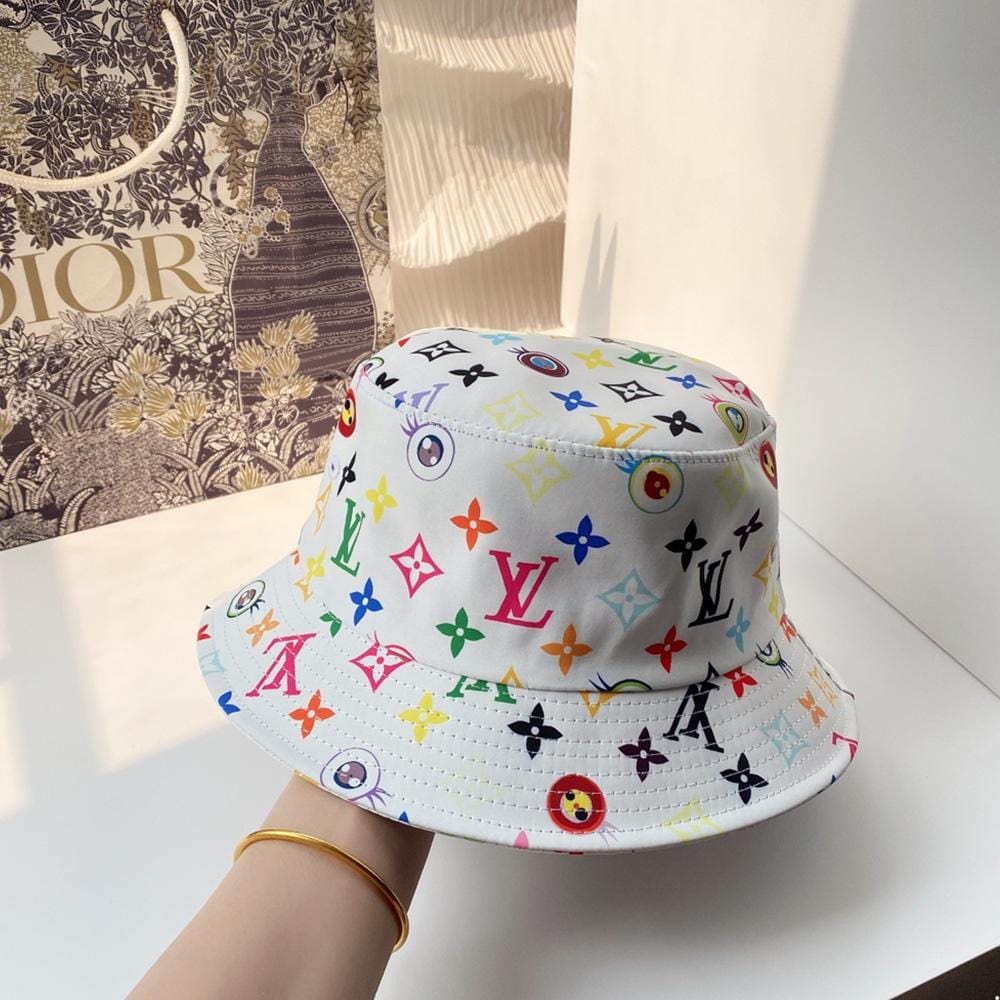 Tunde Store Louis Vuitton White Rainbow Bucket Hat for women | Women Hat