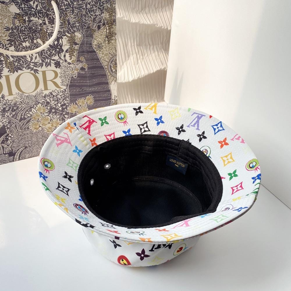 Tunde Store Louis Vuitton White Rainbow Bucket Hat for women | Women Hat