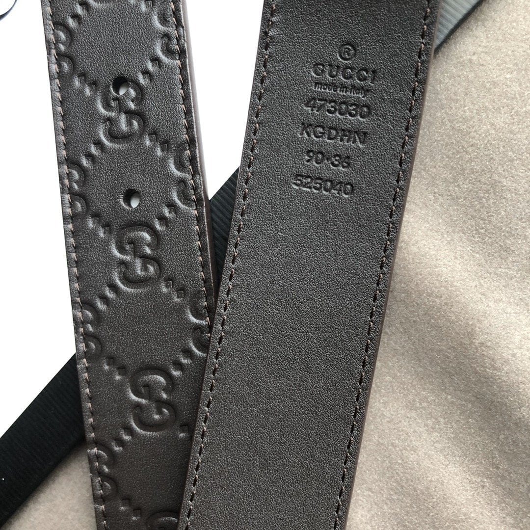 Tunde Store Luxurious Engraved Black Gucci Belt - Golden Gucci Buckle