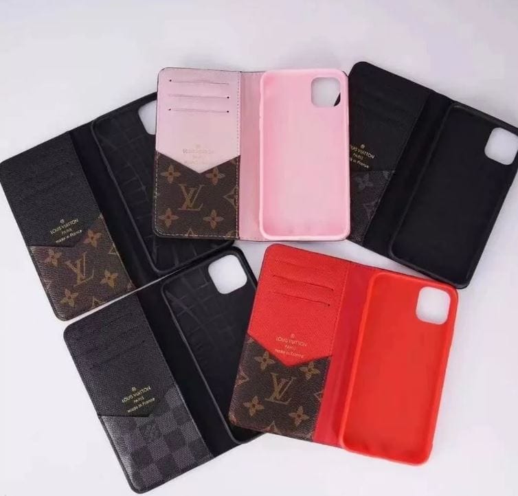 Tunde Store New Leather Louis Vuitton and Gucci Folio Cases for iPhone 15