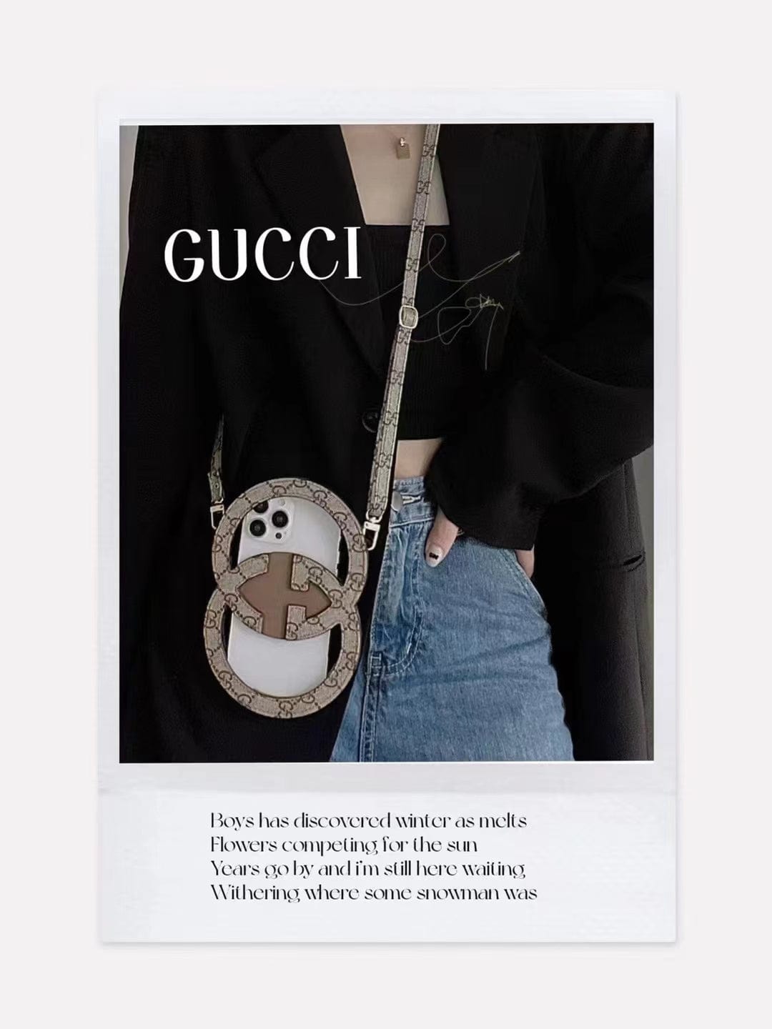 Tunde Store New Luxury Gucci Crossbody Phone Holder Bag/wallet