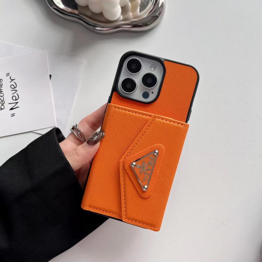 Tunde Store Prada-Inspired Designer iPhone Case with Card Holder – Available for iPhone 13 to iPhone 16