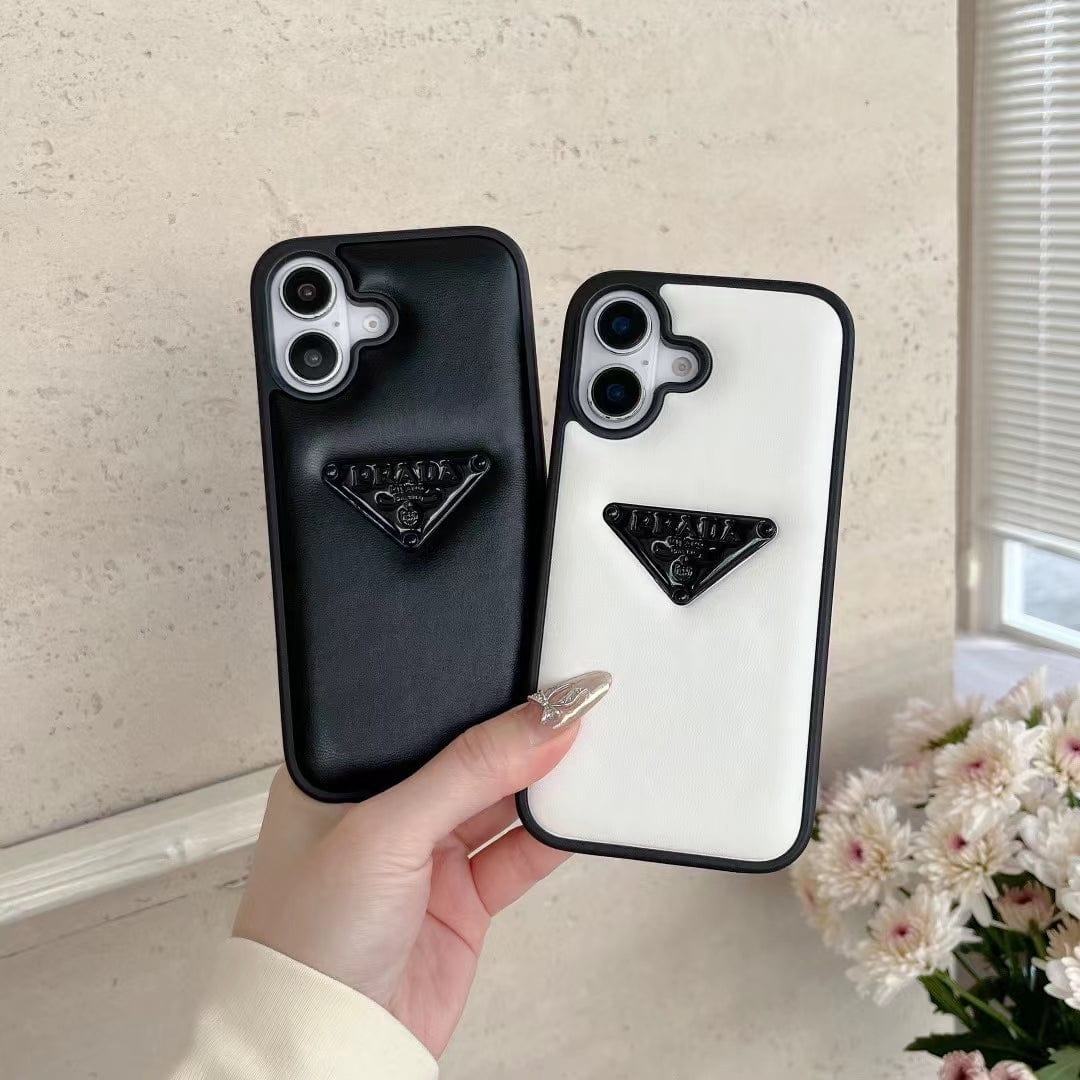 Tunde Store Prada Leather iPhone Case Black And White