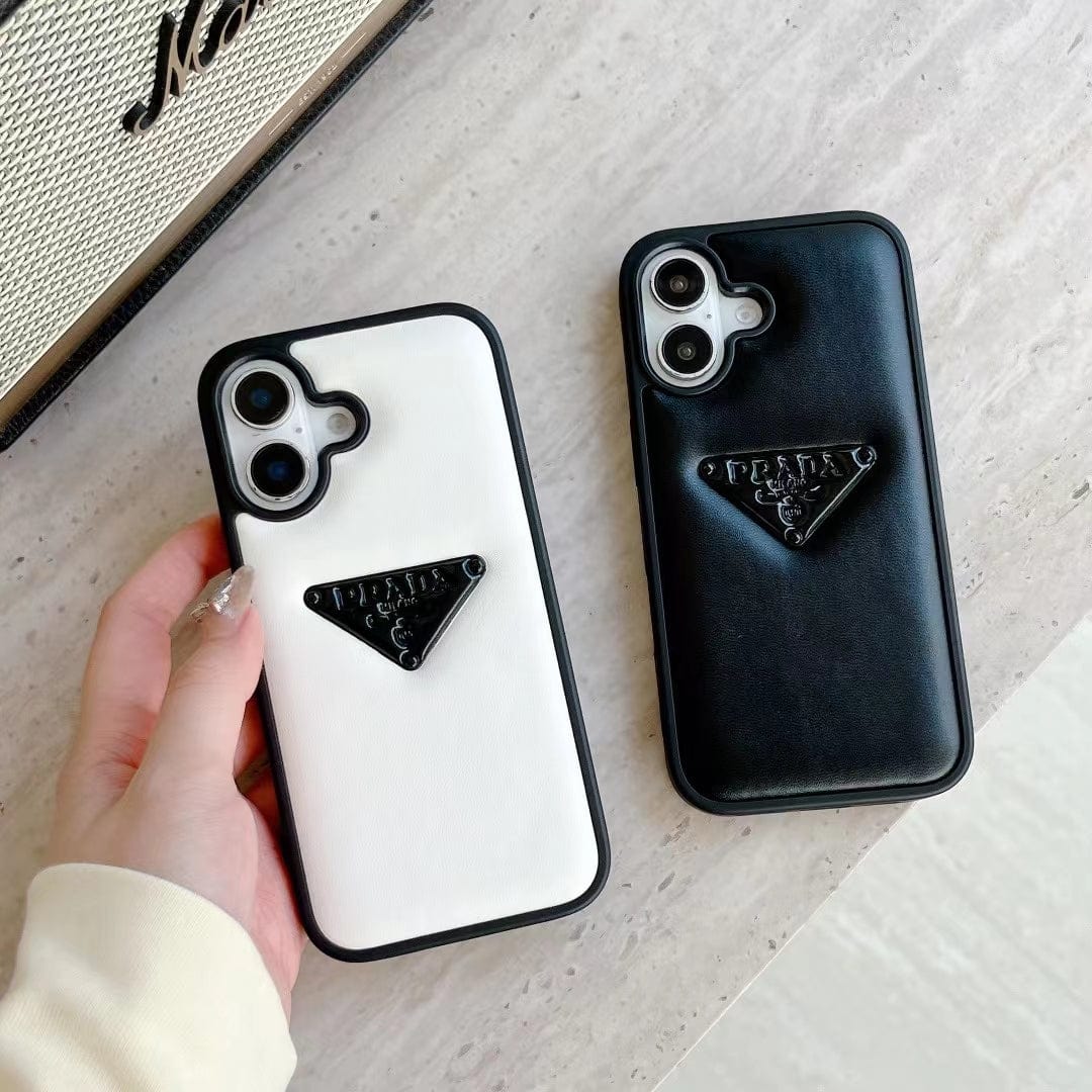 Tunde Store Prada Leather iPhone Case Black And White