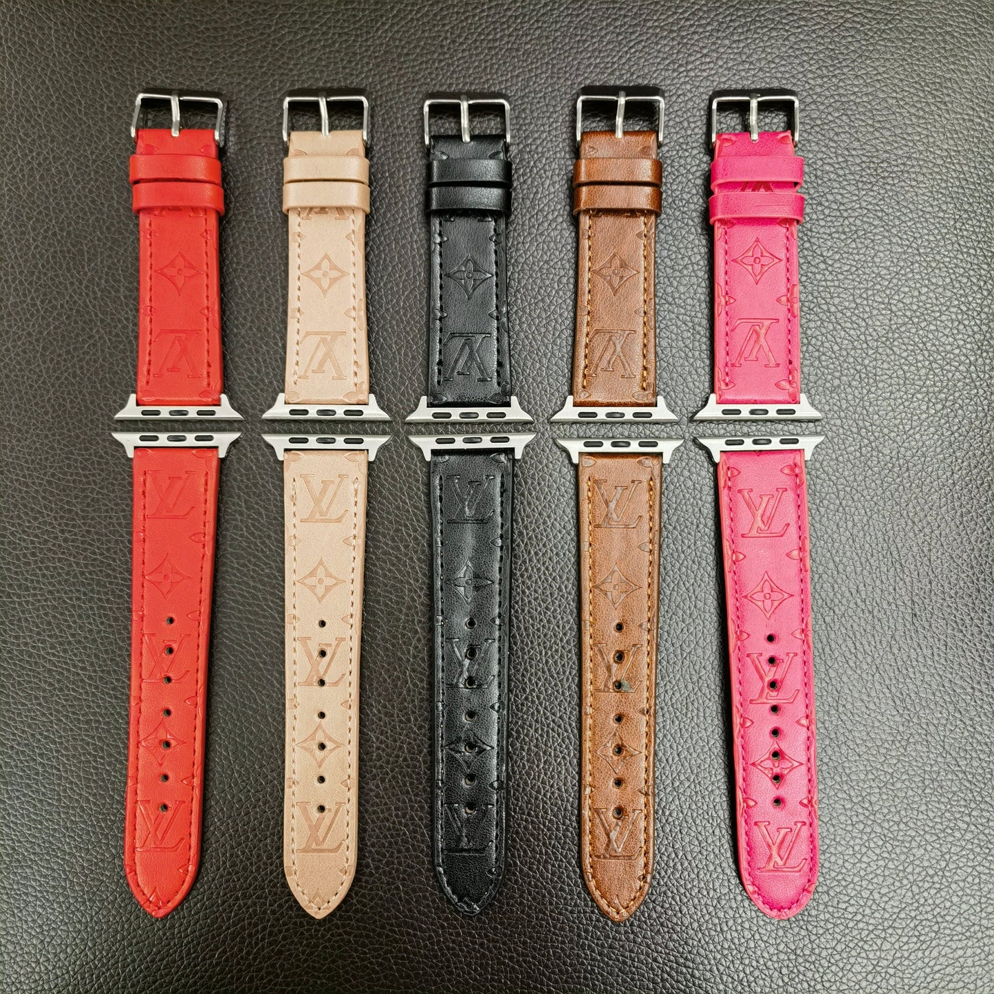Tunde Store Textured Leather Louis Vuitton Watch Band 38/40/41/42/44/45/49 mm
