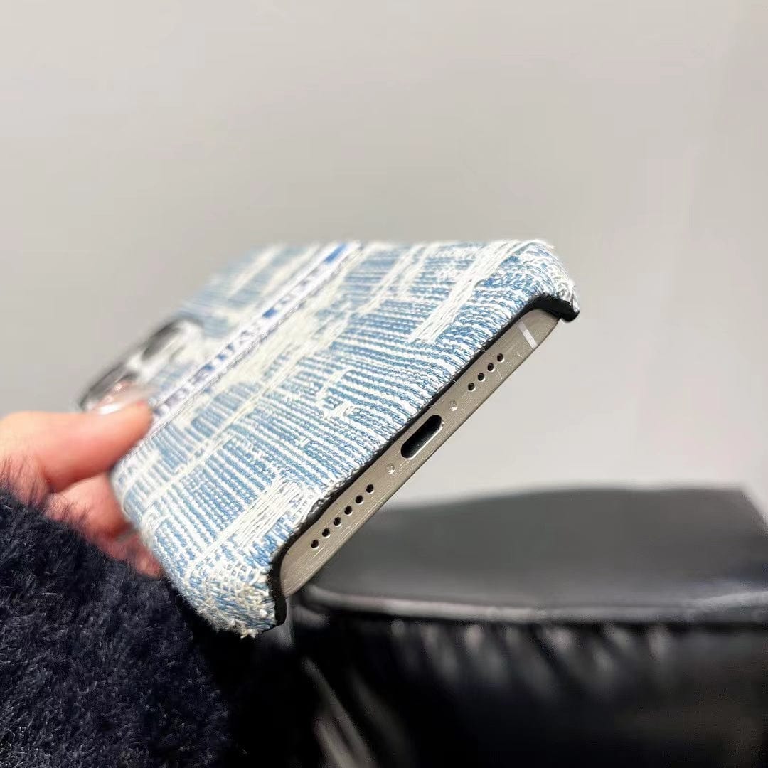 CherifCrochet Christian Dior Denim-Inspired iPhone Case with Hand Strap