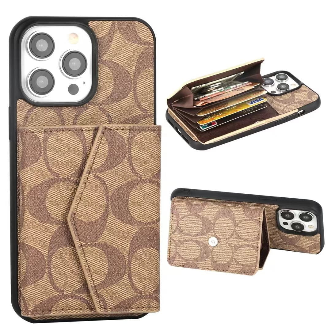 CherifCrochet Coach Signature iPhone Case with Card Holder – Available for iPhone 11 to iPhone 16