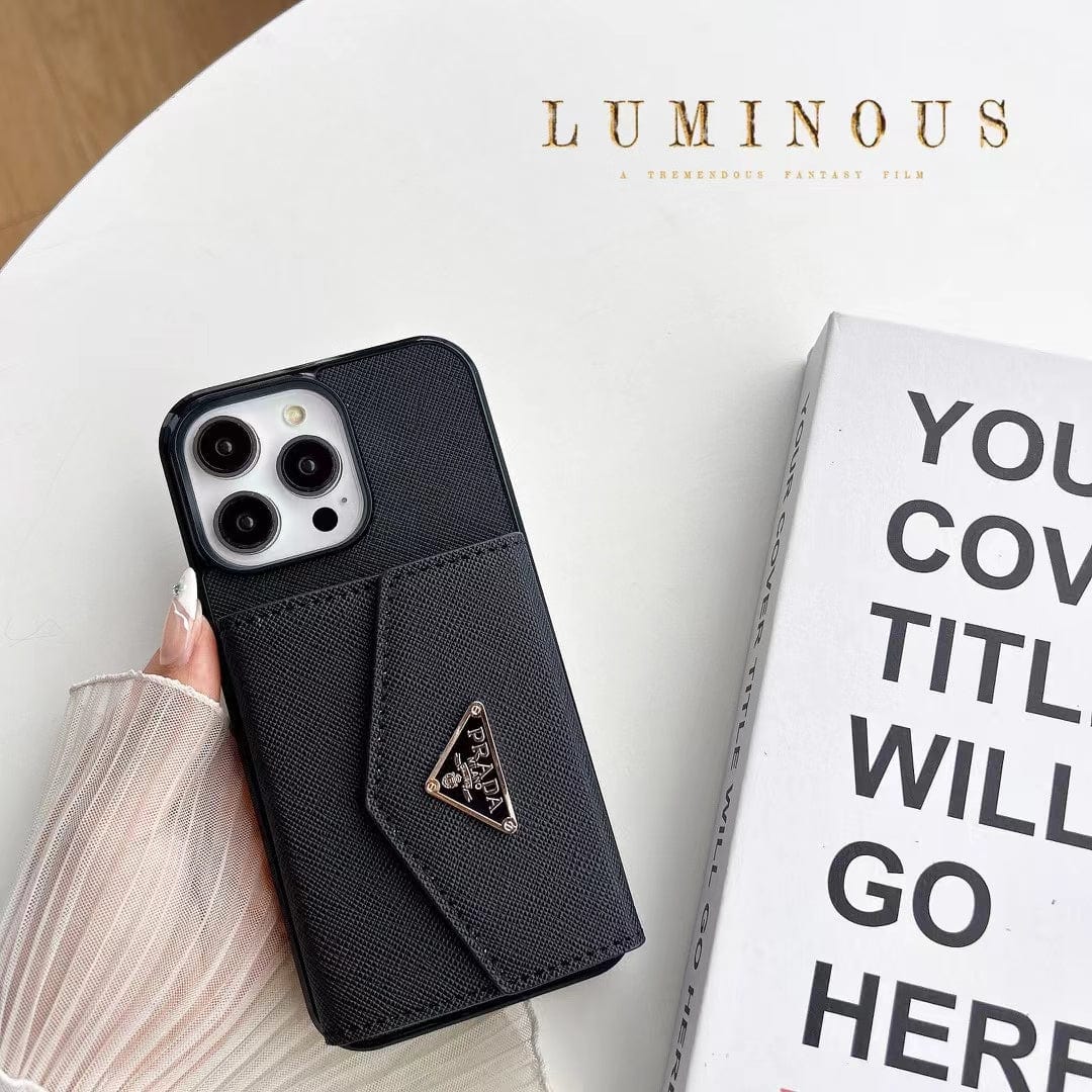 CherifCrochet Fashioned Leather Fabric Prada iPhone Cases | Compatible for iPhone 11 to iPhone 16