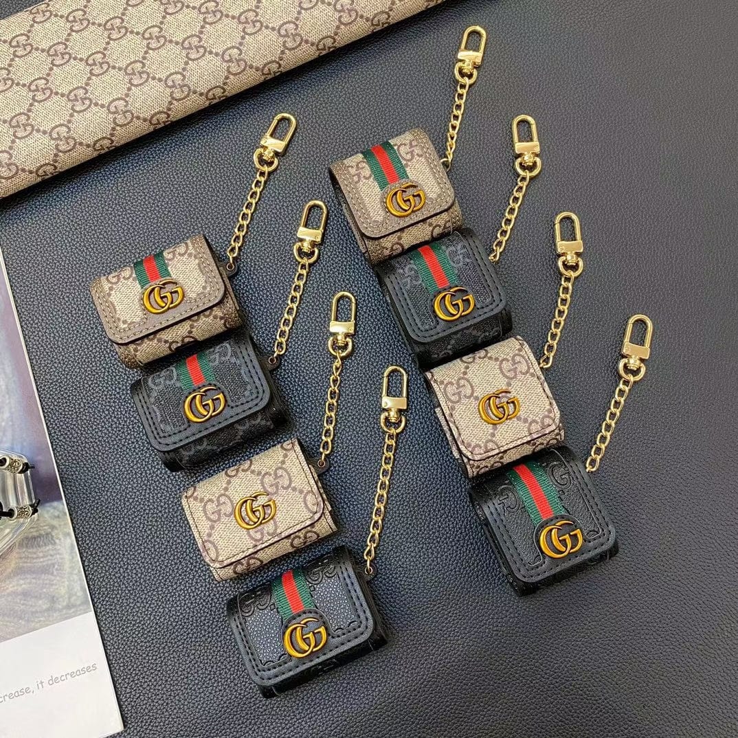CherifCrochet Gucci Monogram AirPods Covers with Keychain - Set of Four