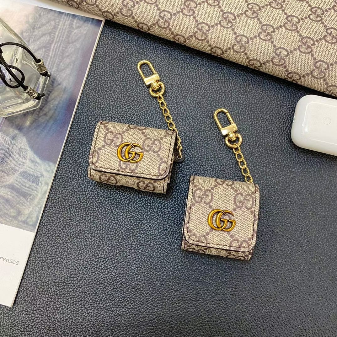 CherifCrochet Gucci Monogram AirPods Covers with Keychain - Set of Four