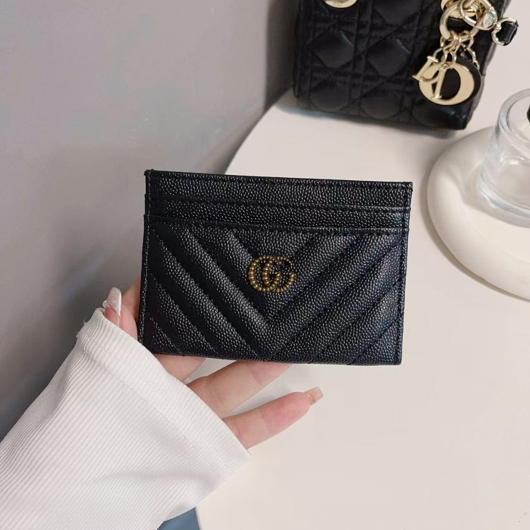 CherifCrochet Gucci Quilted Leather Card Holders Wallet with Double G Logo - Set of Six
