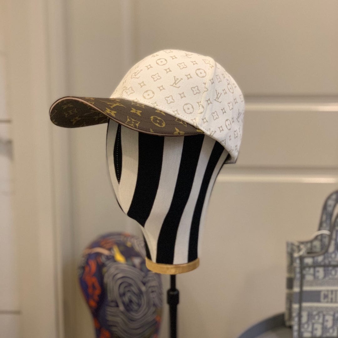 CherifCrochet Louis Vuitton Monogram Canvas and White Cotton Cap