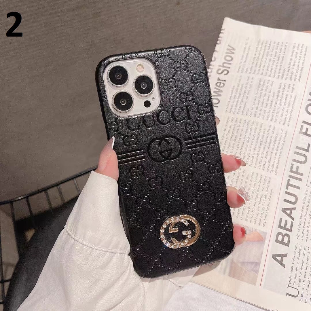 CherifCrochet Luxurious Gucci Leather Case for iPhone 16 | iPhone 15 | iPhone 14