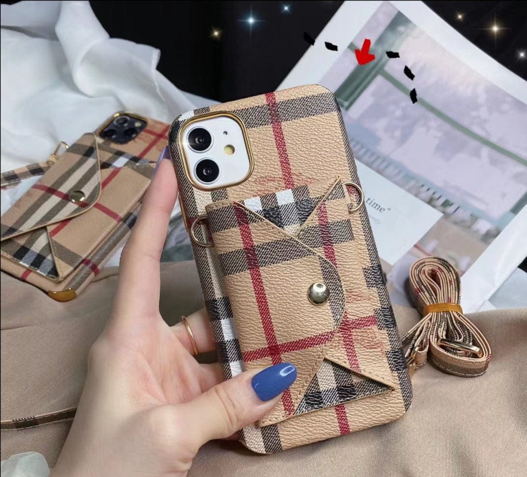 CherifCrochet Luxury iPhone 12 - 15 Pro Max Slim Shockproof Case With Card Holder