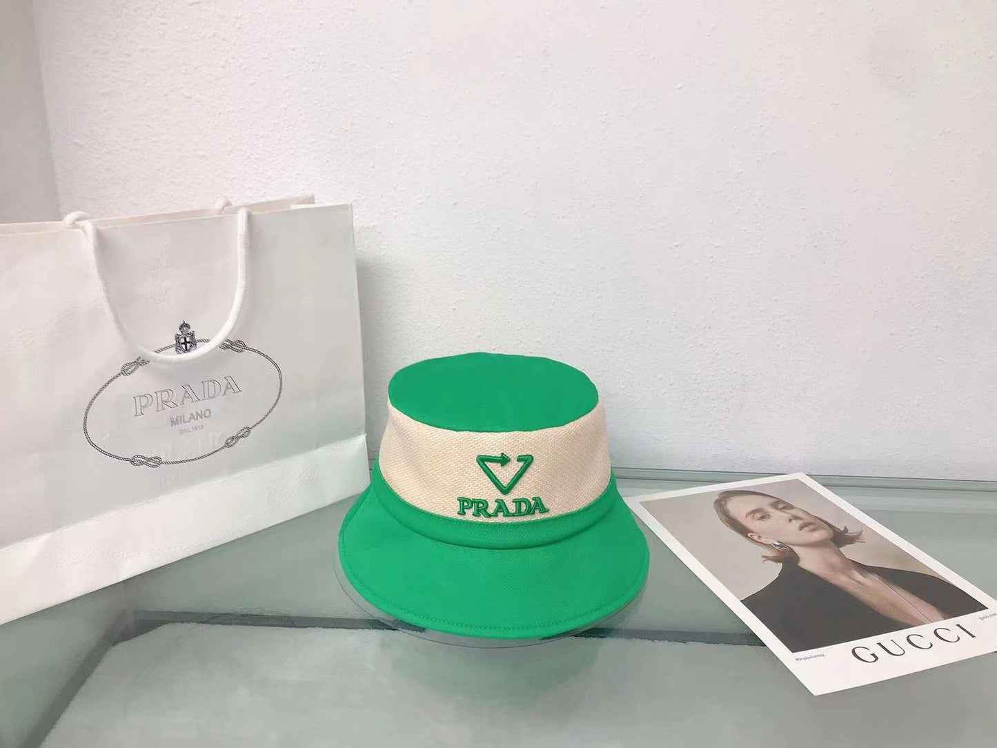 CherifCrochet Prada Re-Edition Bucket Hat for Women | Retro Hat for Women
