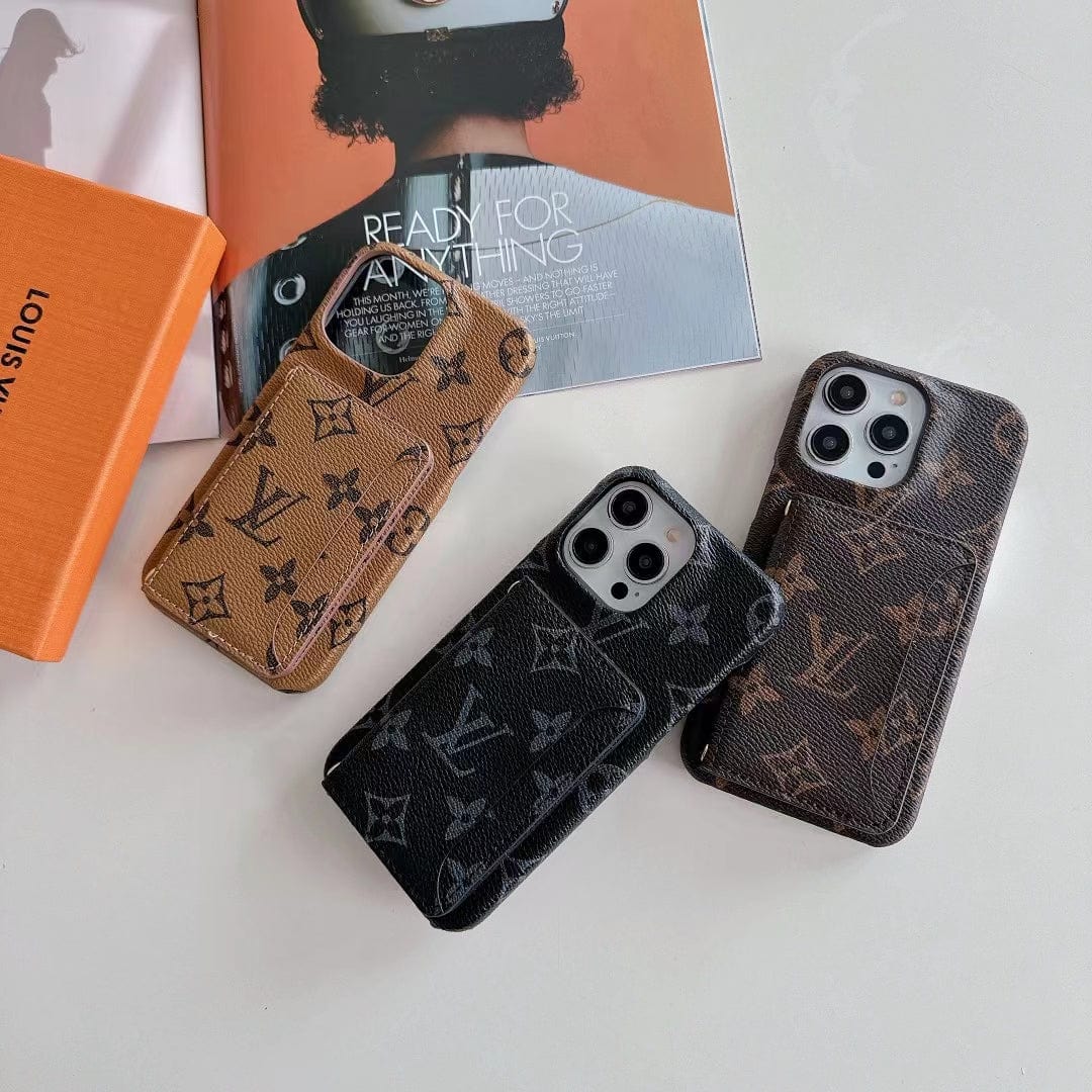 Ibesal Jewelry Classic Louis Vuitton iPhone 15 Case with Integrated Wallet