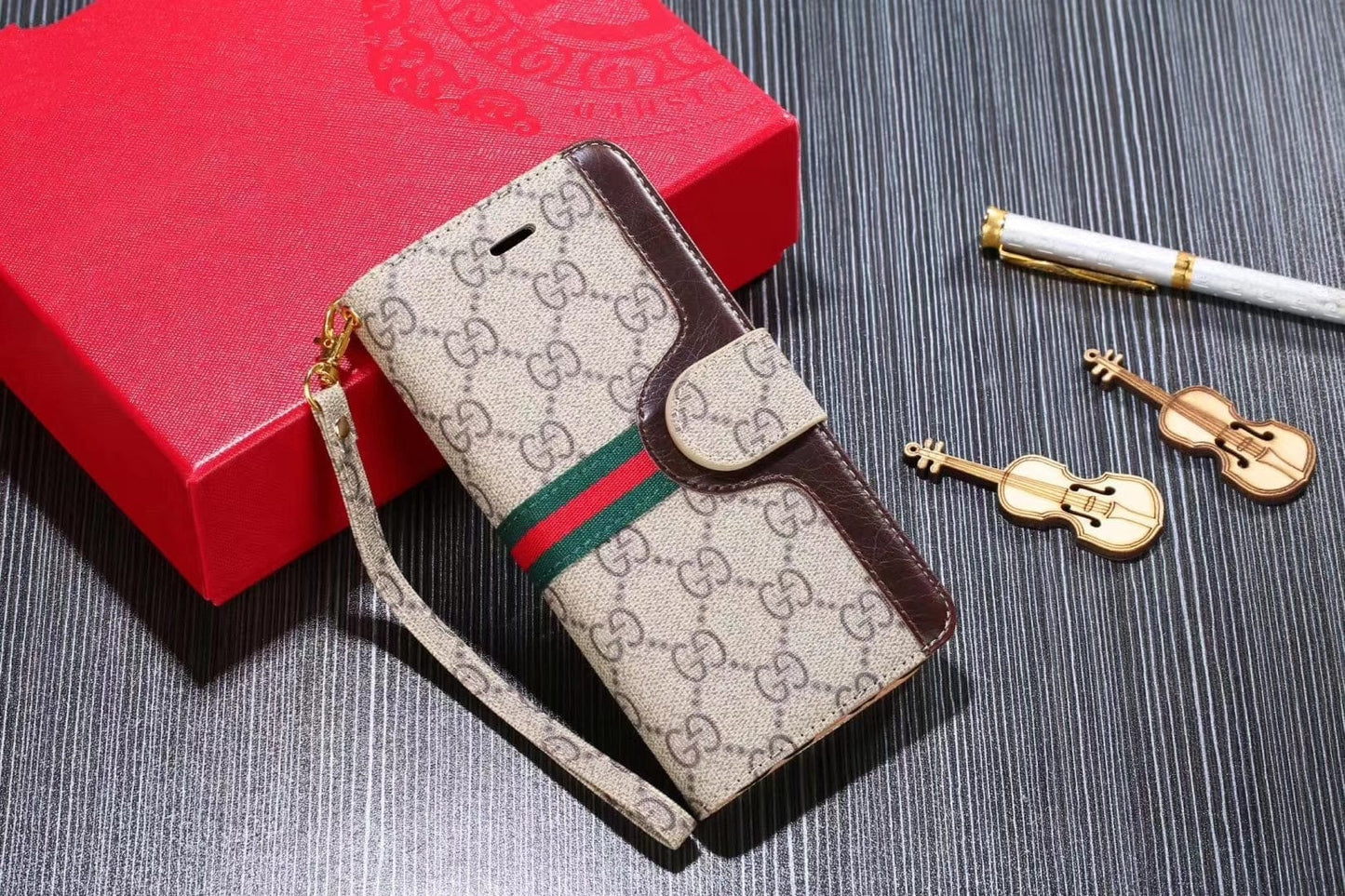 Ibesal Jewelry Leather Folio Louis Vuitton Samsung Cases