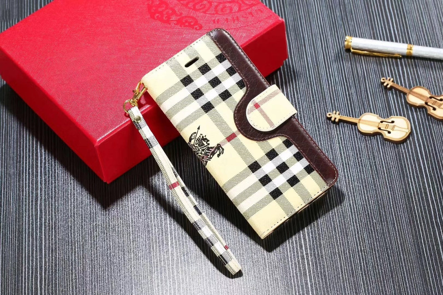 Ibesal Jewelry Leather Folio Louis Vuitton Samsung Cases