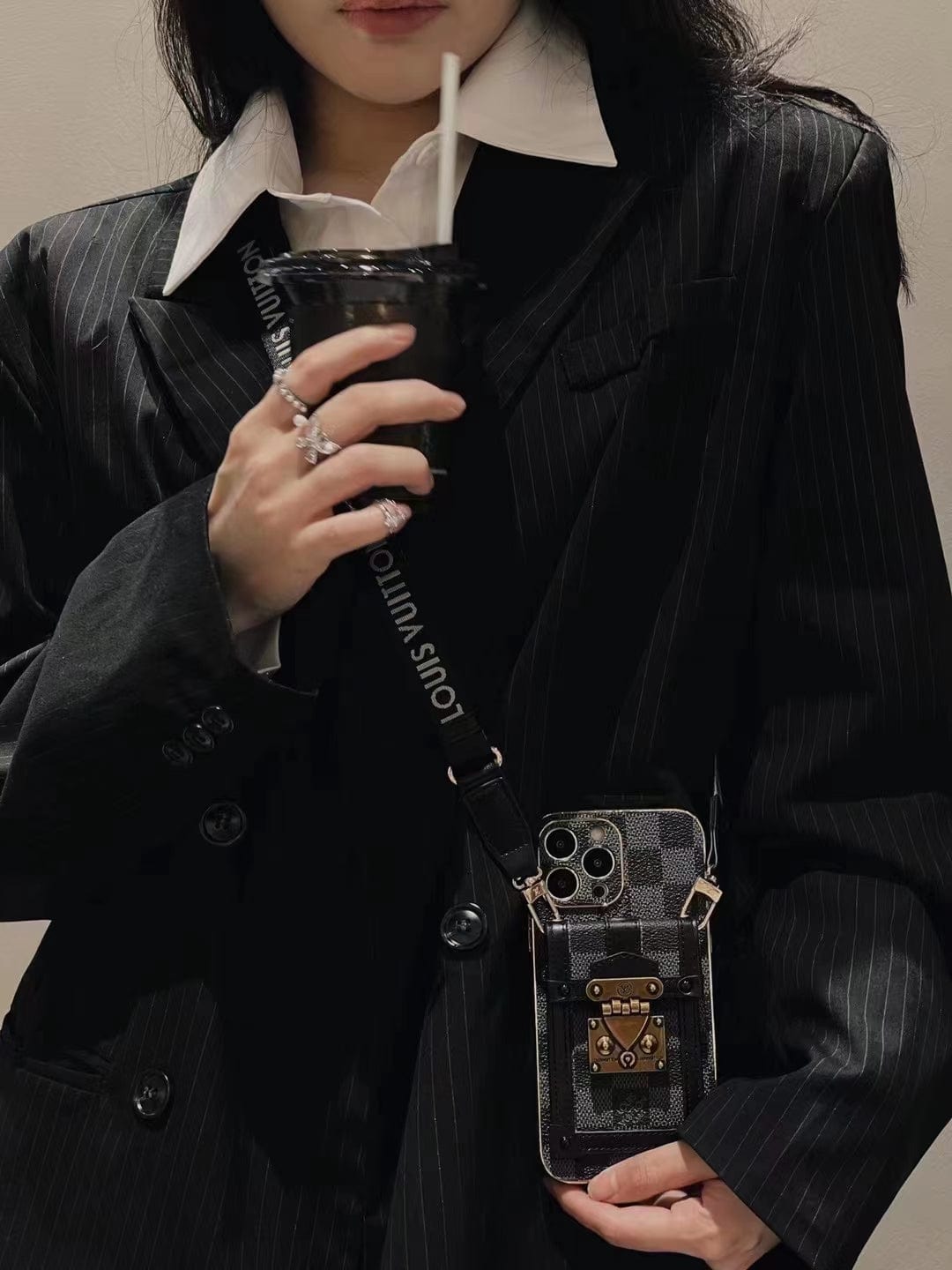 Ibesal Jewelry Louis Vuitton Luxury iPhone 15 Wallet Case