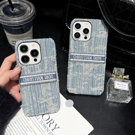 Tunde Store Christian Dior Denim-Inspired iPhone Case with Hand Strap