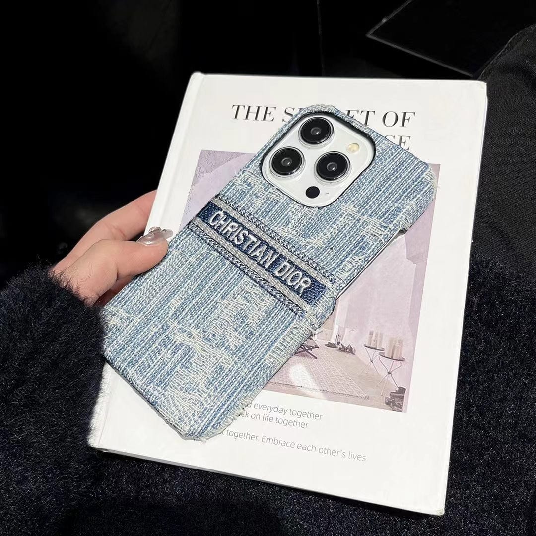 Tunde Store Christian Dior Denim-Inspired iPhone Case with Hand Strap
