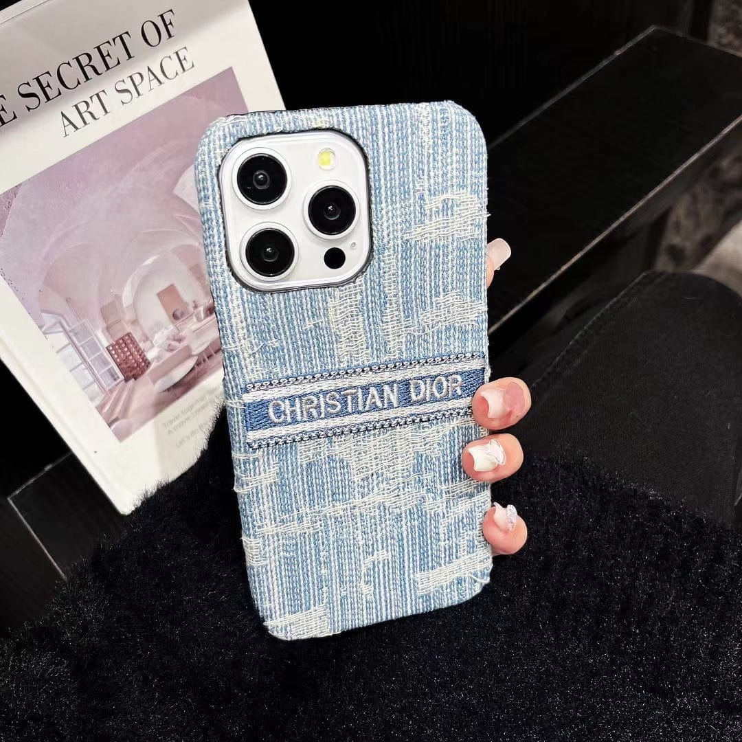 Tunde Store Christian Dior Denim-Inspired iPhone Case with Hand Strap
