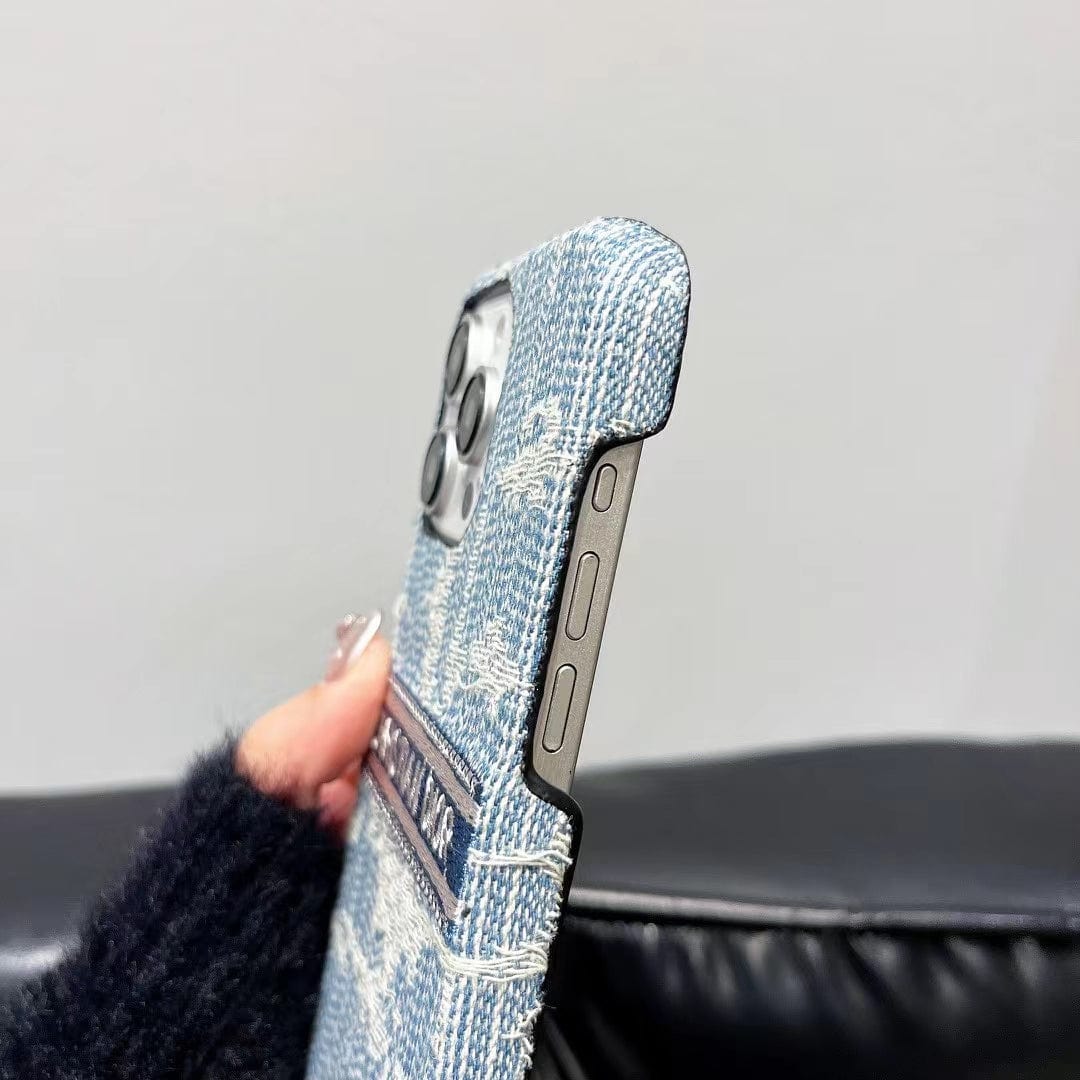 Tunde Store Christian Dior Denim-Inspired iPhone Case with Hand Strap