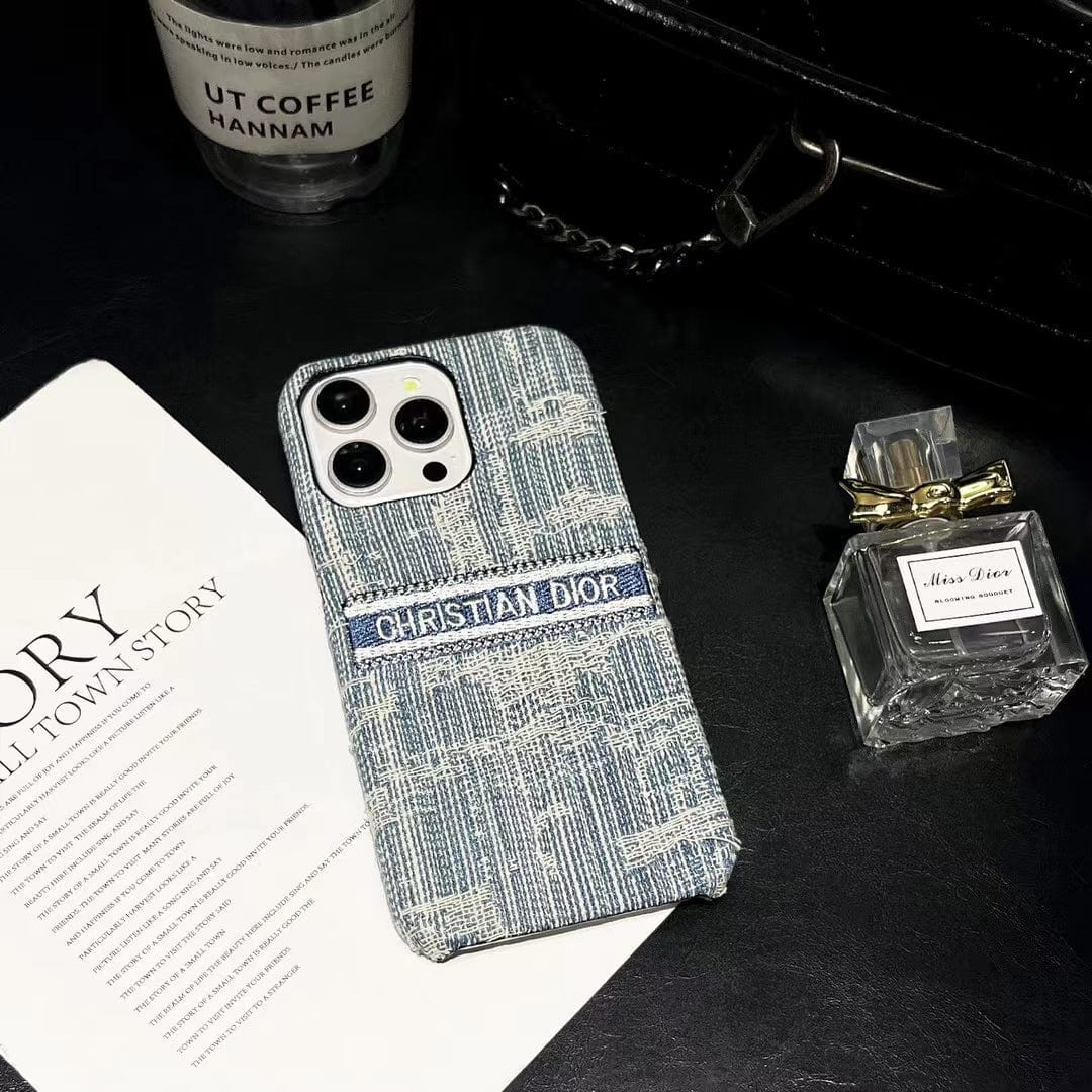 Tunde Store Christian Dior Denim-Inspired iPhone Case with Hand Strap