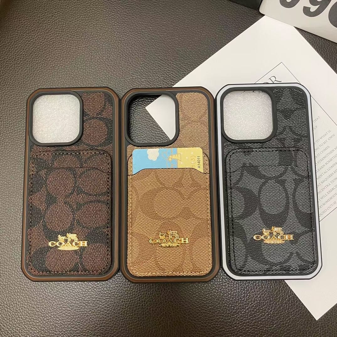 Tunde Store Coach Signature Canvas iPhone Cases with Card Holder