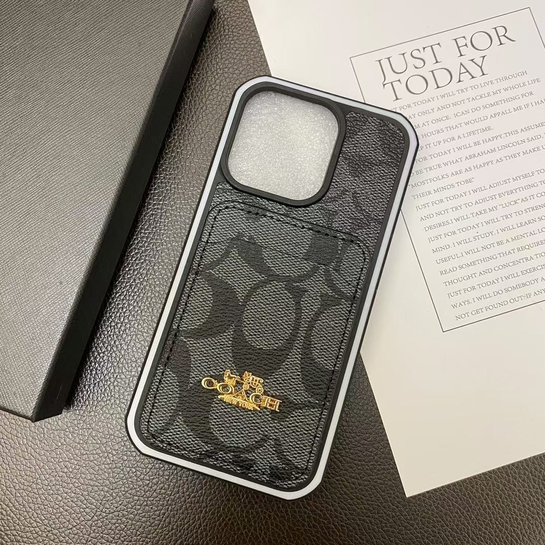 Tunde Store Coach Signature Canvas iPhone Cases with Card Holder