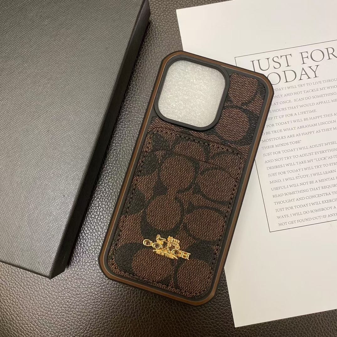 Tunde Store Coach Signature Canvas iPhone Cases with Card Holder