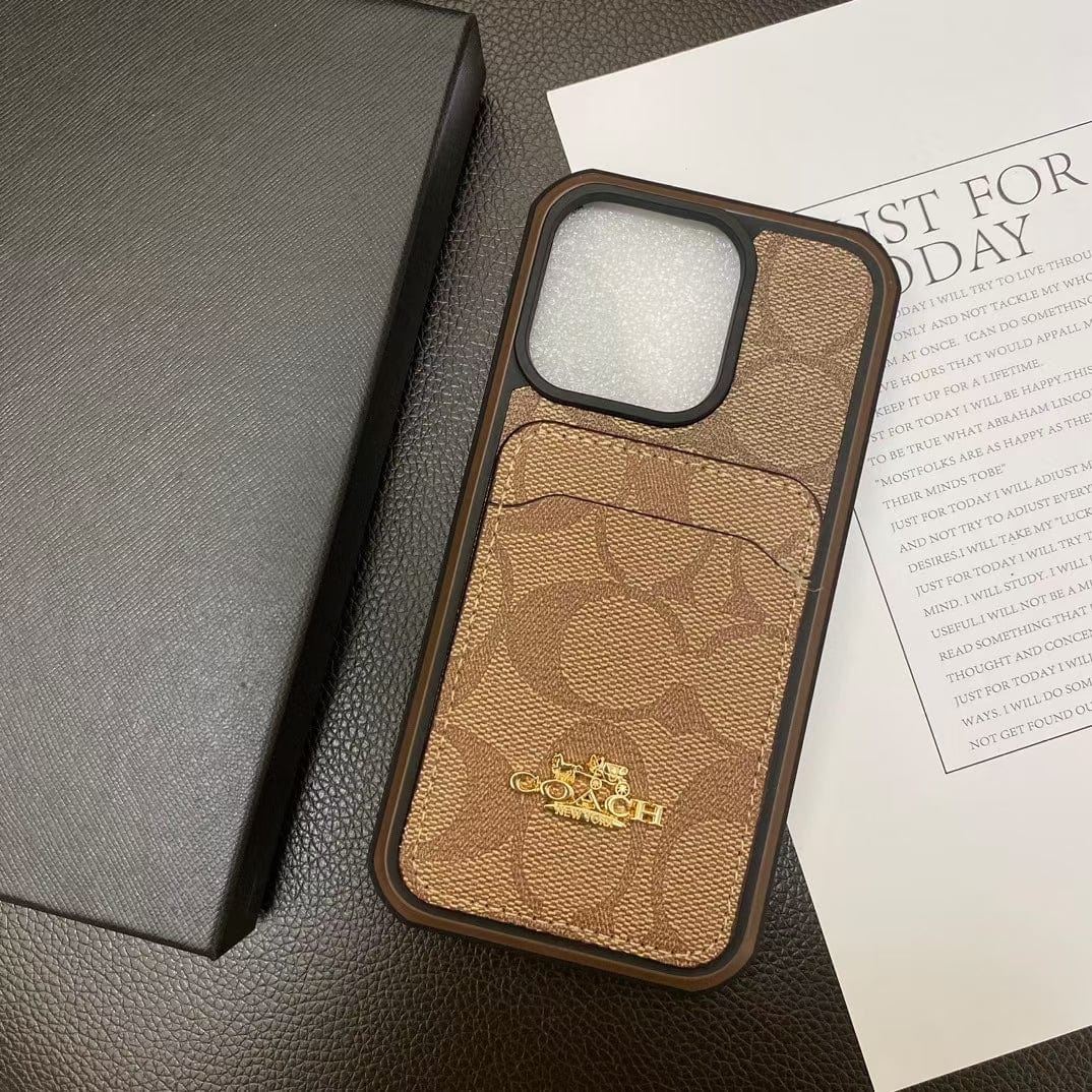 Tunde Store Coach Signature Canvas iPhone Cases with Card Holder