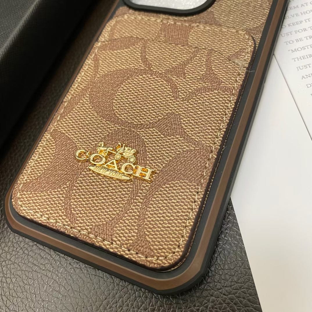 Tunde Store Coach Signature Canvas iPhone Cases with Card Holder